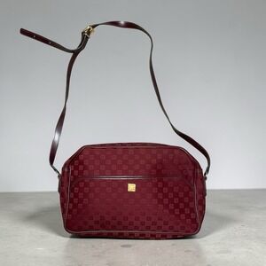 Vintage Pierre Balmain Shoulder/Crossbody Bag Rich Burgundy  All Over Monogram